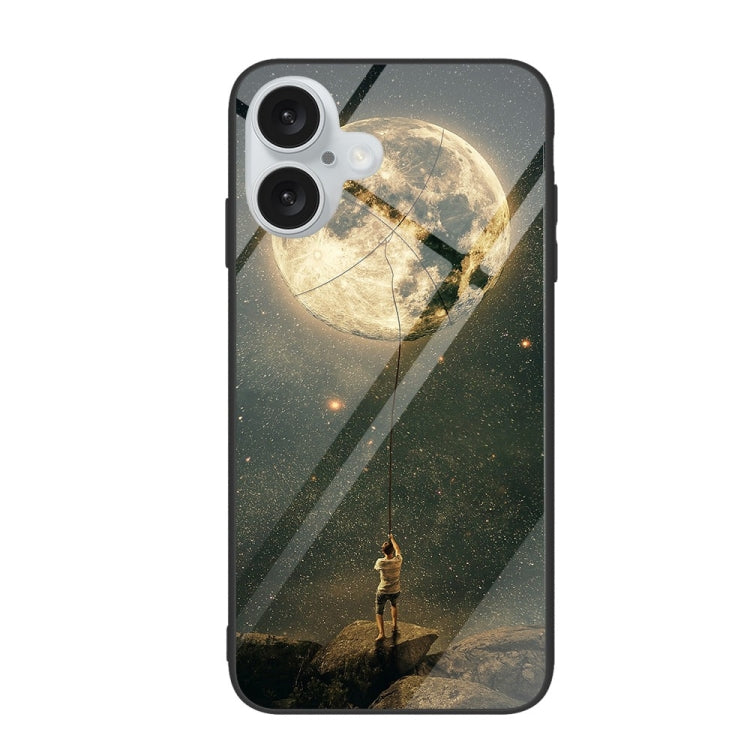 Colorful Painted Glass Phone Case, For iPhone 16