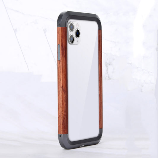 R-JUST Metal + Wood Frame Protective Case, For iPhone 11, For iPhone 11 Pro, For iPhone 11 Pro Max, For iPhone X / XS, For iPhone XS Max, For iPhone XR