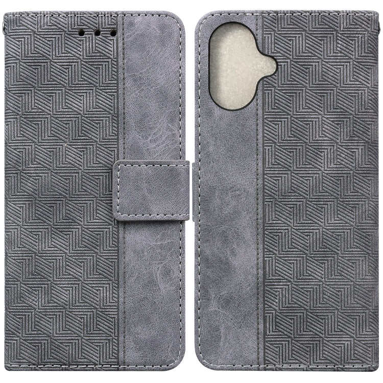 Geometric Embossed Leather Phone Case, For iPhone 16, For iPhone 15 Pro Max, For iPhone 15 Pro, For iPhone 15 Plus