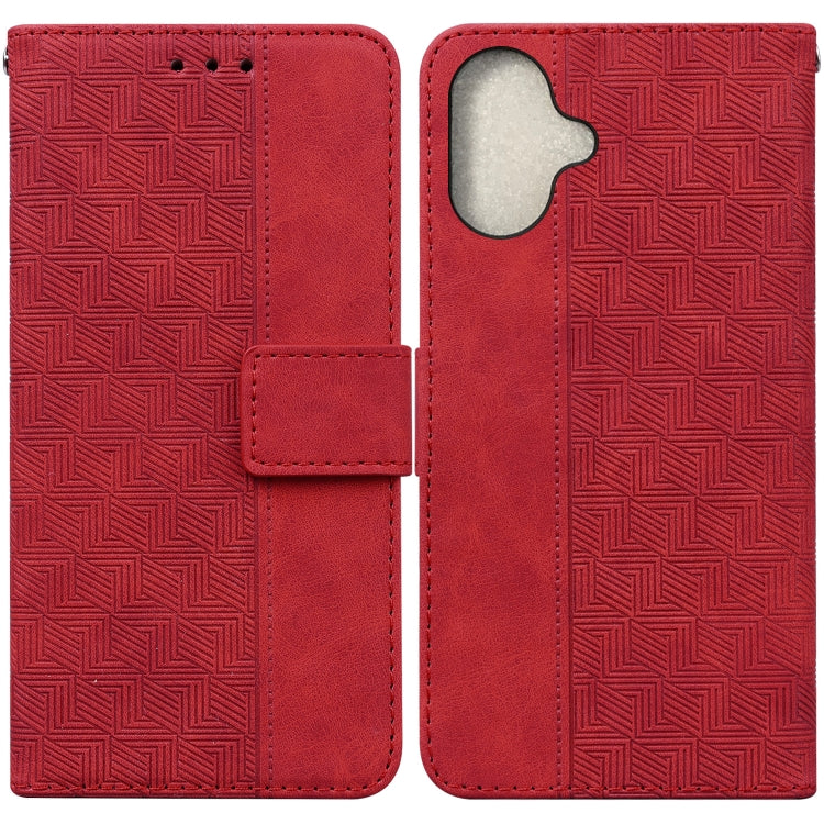 Geometric Embossed Leather Phone Case, For iPhone 16, For iPhone 15 Pro Max, For iPhone 15 Pro, For iPhone 15 Plus