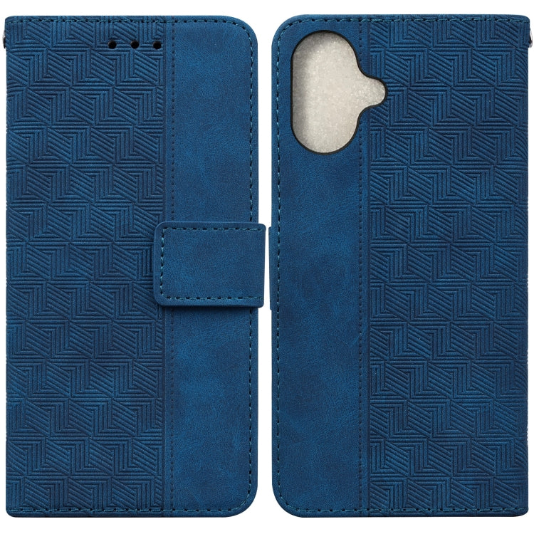 Geometric Embossed Leather Phone Case, For iPhone Air, For iPhone 16 Pro Max, For iPhone 16 Pro, For iPhone 16 Plus