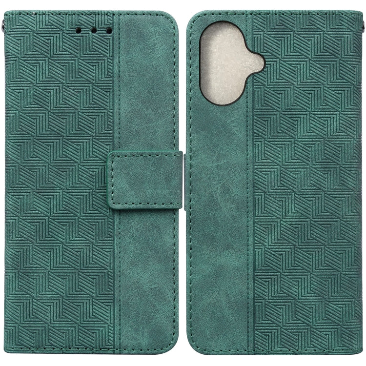 Geometric Embossed Leather Phone Case, For iPhone Air, For iPhone 16 Pro Max, For iPhone 16 Pro, For iPhone 16 Plus