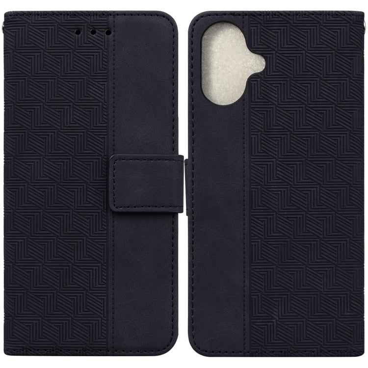 Geometric Embossed Leather Phone Case, For iPhone Air, For iPhone 16 Pro Max, For iPhone 16 Pro, For iPhone 16 Plus
