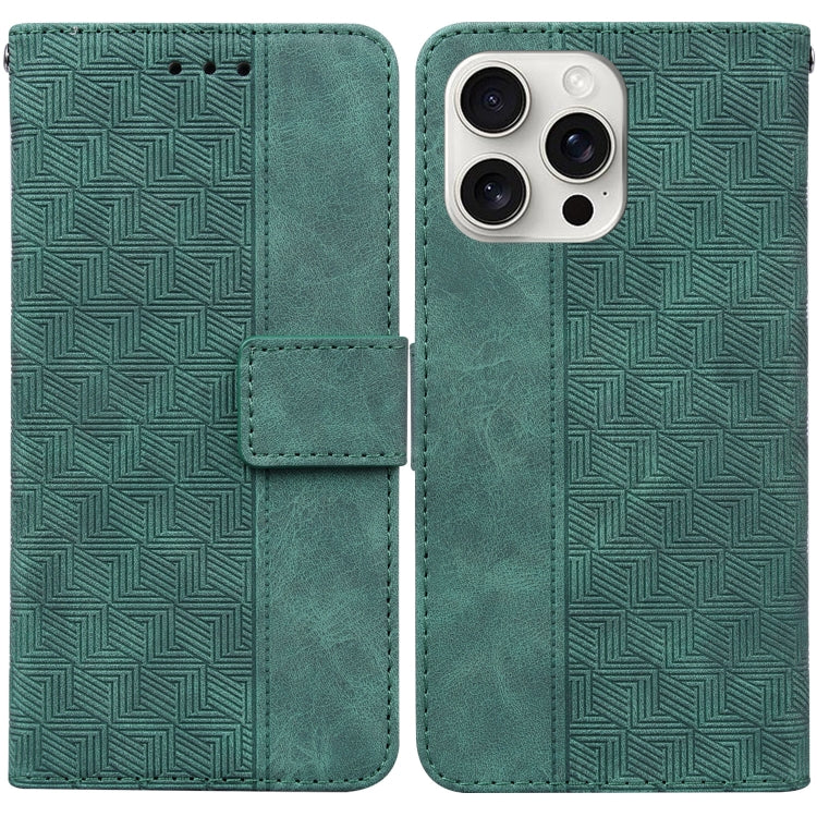 Geometric Embossed Leather Phone Case, For iPhone Air, For iPhone 16 Pro Max, For iPhone 16 Pro, For iPhone 16 Plus