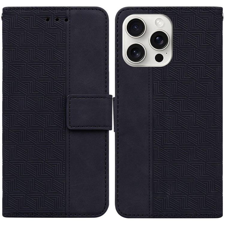 Geometric Embossed Leather Phone Case, For iPhone Air, For iPhone 16 Pro Max, For iPhone 16 Pro, For iPhone 16 Plus