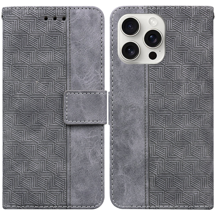 Geometric Embossed Leather Phone Case, For iPhone Air, For iPhone 16 Pro Max, For iPhone 16 Pro, For iPhone 16 Plus