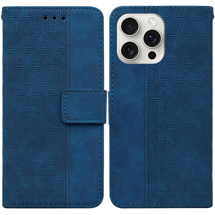 Geometric Embossed Leather Phone Case, For iPhone Air, For iPhone 16 Pro Max, For iPhone 16 Pro, For iPhone 16 Plus