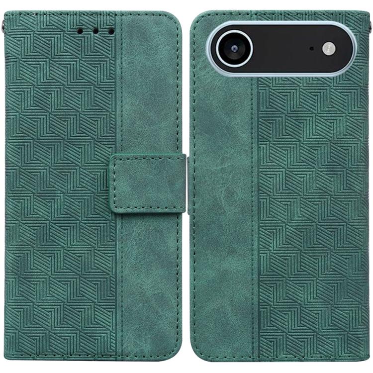 Geometric Embossed Leather Phone Case, For iPhone Air, For iPhone 16 Pro Max, For iPhone 16 Pro, For iPhone 16 Plus