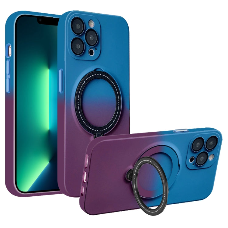 Gradient TPU MagSafe Holder Phone Case, For iPhone 13 Pro Max, For iPhone 13 Pro, For iPhone 13, For iPhone 12