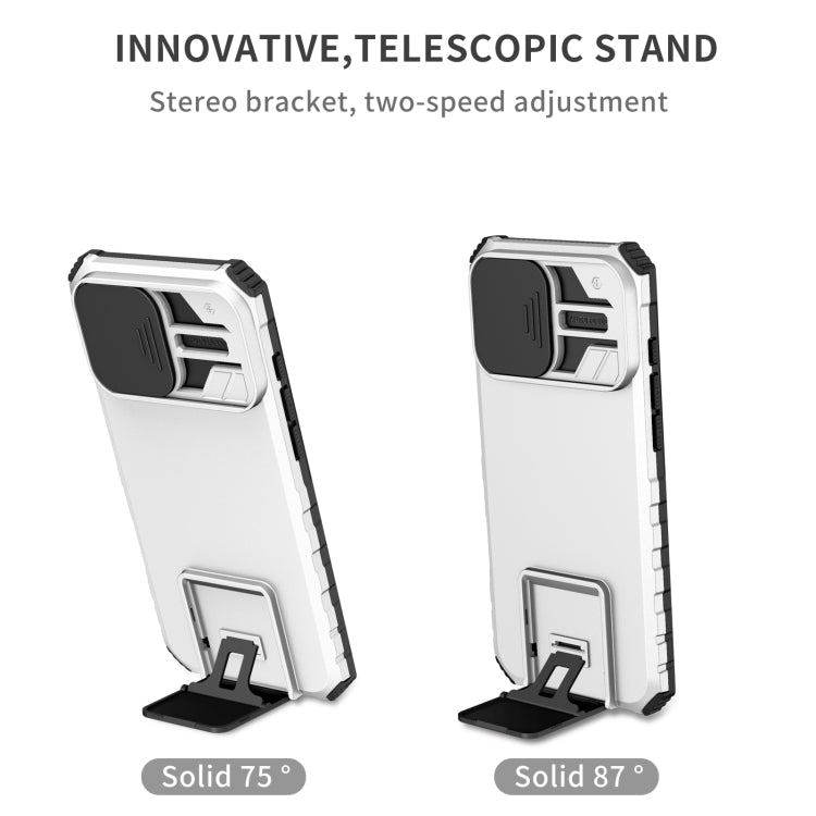 Stereoscopic Holder Sliding Camshield Phone Case, For iPhone 16 Pro Max, For iPhone 16 Pro, For iPhone 16 Plus