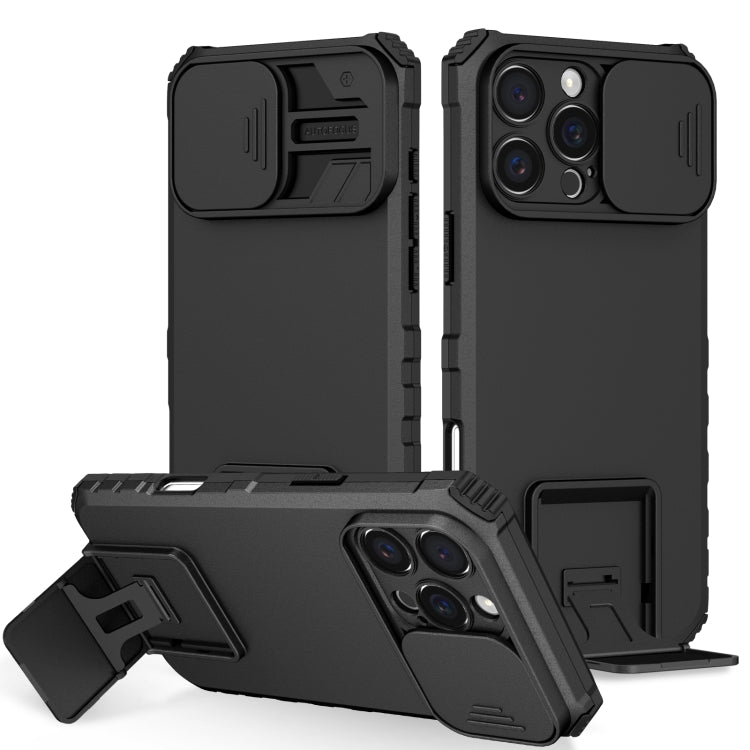 Stereoscopic Holder Sliding Camshield Phone Case, For iPhone 16 Pro Max, For iPhone 16 Pro, For iPhone 16 Plus