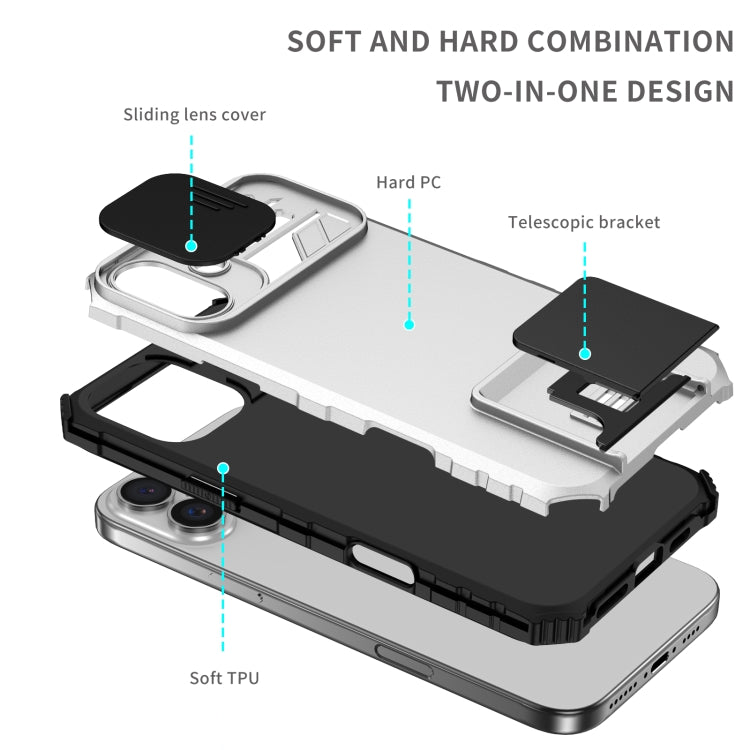 Stereoscopic Holder Sliding Camshield Phone Case, For iPhone 16, For iPhone 15 Pro Max, For iPhone 15 Pro