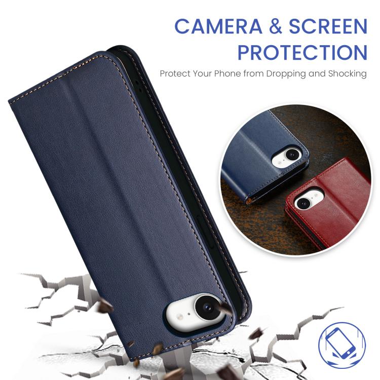 Fierre Shann PU Genuine Leather Texture Phone Case, For iPhone 17e / 16e, For iPhone 17 Pro Max, For iPhone 17 Pro, For iPhone 17, For iPhone Air, For iPhone 16 Pro Max