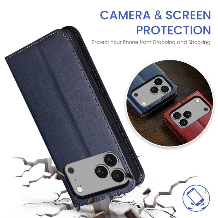 Fierre Shann PU Genuine Leather Texture Phone Case, For iPhone 18 Pro / 17 Pro, For iPhone 18 Pro Max / 17 Pro Max, For iPhone 17e / 16e, For iPhone 17, For iPhone Air, For iPhone 16 Pro Max