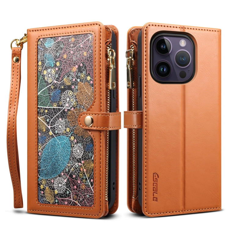 ESEBLE Star Series Lanyard Zipper Wallet RFID Leather Case, For iPhone 17e / 16e, For iPhone 16 Pro Max, For iPhone 16 Pro, For iPhone 16 Plus, For iPhone 16, For iPhone 15 Pro Max, For iPhone 15 Pro, For iPhone 15 Plus