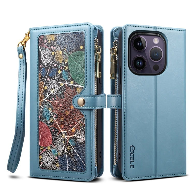 ESEBLE Star Series Lanyard Zipper Wallet RFID Leather Case, For iPhone 17e / 16e, For iPhone 16 Pro Max, For iPhone 16 Pro, For iPhone 16 Plus, For iPhone 16, For iPhone 15 Pro Max, For iPhone 15 Pro, For iPhone 15 Plus