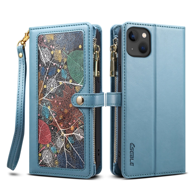 ESEBLE Star Series Lanyard Zipper Wallet RFID Leather Case, For iPhone 17e / 16e, For iPhone 16 Pro Max, For iPhone 16 Pro, For iPhone 16 Plus, For iPhone 16, For iPhone 15 Pro Max, For iPhone 15 Pro, For iPhone 15 Plus