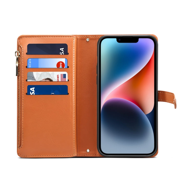 ESEBLE Star Series Lanyard Zipper Wallet RFID Leather Case, For iPhone 15