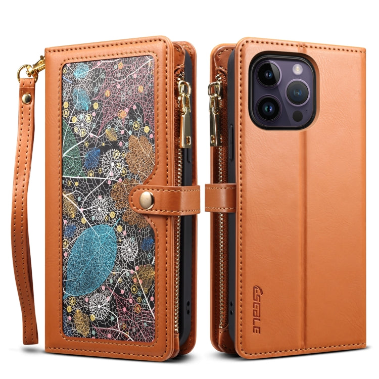 ESEBLE Star Series Lanyard Zipper Wallet RFID Leather Case, For iPhone 17e / 16e, For iPhone 16 Pro Max, For iPhone 16 Pro, For iPhone 16 Plus, For iPhone 16, For iPhone 15 Pro Max, For iPhone 15 Pro, For iPhone 15 Plus