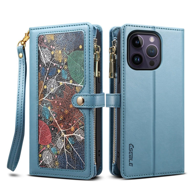 ESEBLE Star Series Lanyard Zipper Wallet RFID Leather Case, For iPhone 17e / 16e, For iPhone 16 Pro Max, For iPhone 16 Pro, For iPhone 16 Plus, For iPhone 16, For iPhone 15 Pro Max, For iPhone 15 Pro, For iPhone 15 Plus