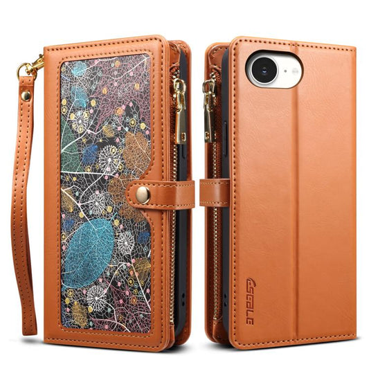 ESEBLE Star Series Lanyard Zipper Wallet RFID Leather Case, For iPhone 17e / 16e, For iPhone 16 Pro Max, For iPhone 16 Pro, For iPhone 16 Plus, For iPhone 16, For iPhone 15 Pro Max, For iPhone 15 Pro, For iPhone 15 Plus