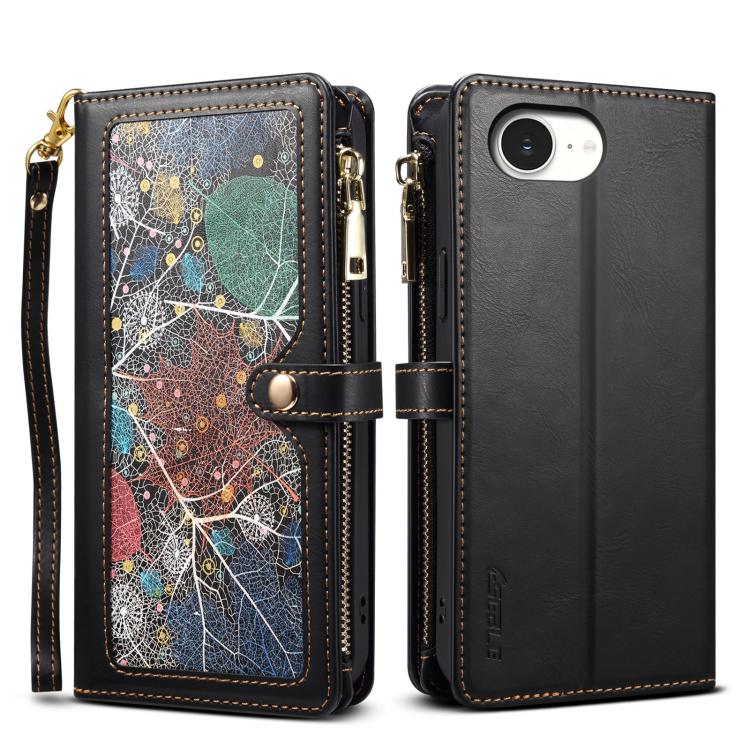 ESEBLE Star Series Lanyard Zipper Wallet RFID Leather Case, For iPhone 17e / 16e, For iPhone 16 Pro Max, For iPhone 16 Pro, For iPhone 16 Plus, For iPhone 16, For iPhone 15 Pro Max, For iPhone 15 Pro, For iPhone 15 Plus