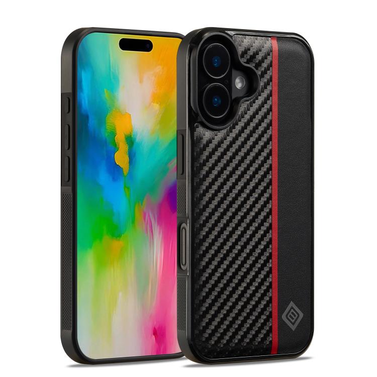 LC.IMEEKE 3 in 1 Carbon Fiber Texture Shockproof Phone Case, For iPhone 16 Pro Max, For iPhone 16 Pro, For iPhone 16 Plus, For iPhone 16, For iPhone 14 Plus, For iPhone 14, For iPhone 14 Pro, For iPhone 7 / 8 / SE 2020 2022, For iPhone 13 Pro...
