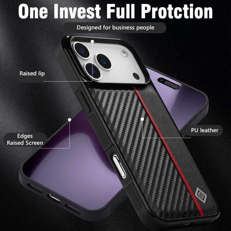 LC.IMEEKE 3 in 1 Carbon Fiber Texture Shockproof Phone Case, For iPhone 16 Pro Max, For iPhone 16 Pro, For iPhone 16 Plus, For iPhone 16, For iPhone 14 Plus, For iPhone 14, For iPhone 14 Pro, For iPhone 7 / 8 / SE 2020 2022, For iPhone 13 Pro...