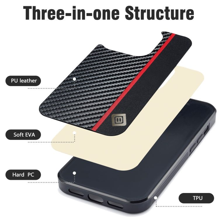 LC.IMEEKE 3 in 1 Carbon Fiber Texture Shockproof Phone Case, For iPhone 16 Pro Max, For iPhone 16 Pro, For iPhone 16 Plus, For iPhone 16, For iPhone 14 Plus, For iPhone 14, For iPhone 14 Pro, For iPhone 7 / 8 / SE 2020 2022, For iPhone 13 Pro...