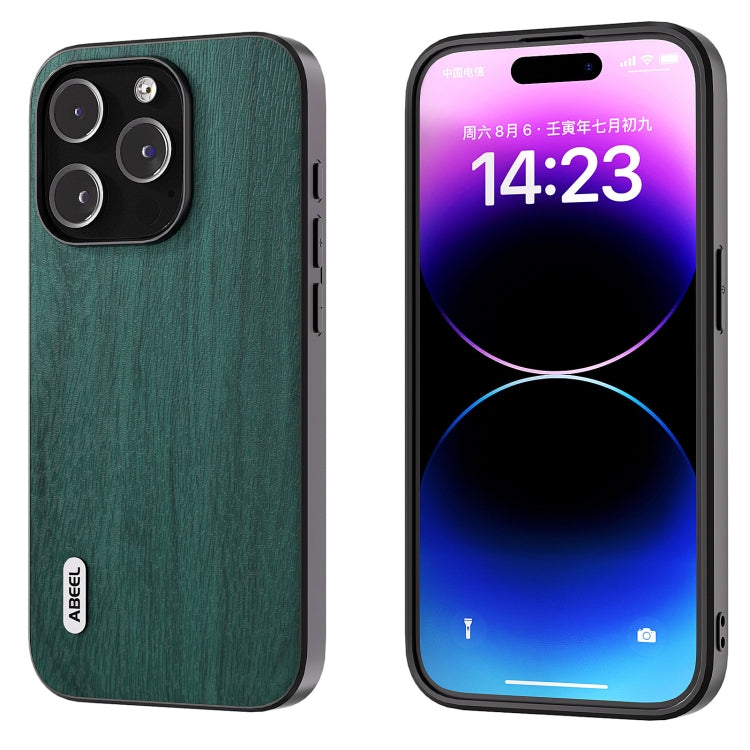 ABEEL Wood Texture PU Phone Case, For iPhone 15 Plus, For iPhone 15 Pro Max, For iPhone 15 Pro, For iPhone 15