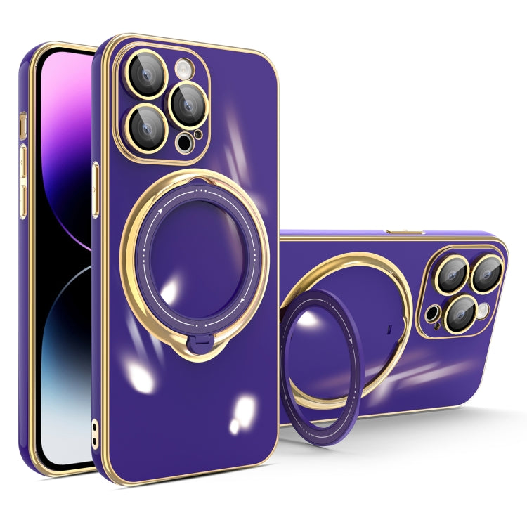 Multifunction Electroplating MagSafe Holder Phone Case, For iPhone 15 Pro Max, For iPhone 15 Pro, For iPhone 15 Plus, For iPhone 15