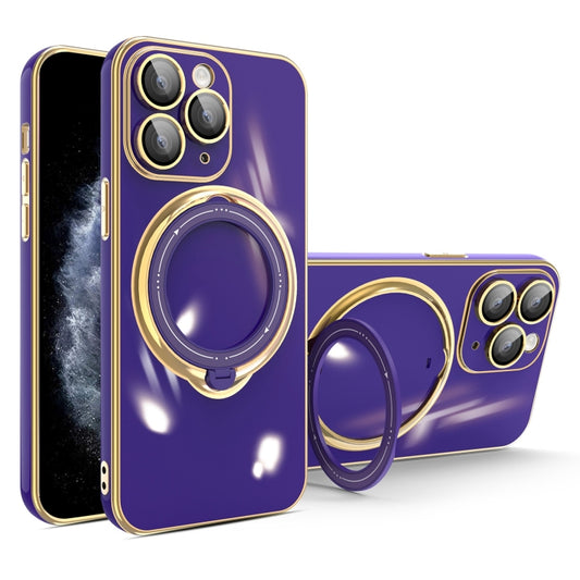 Multifunction Electroplating MagSafe Holder Phone Case, For iPhone 11, For iPhone 11 Pro, For iPhone XS / X, For iPhone XR