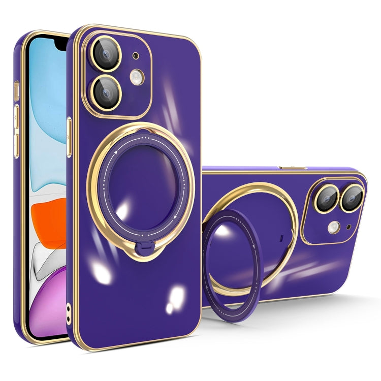 Multifunction Electroplating MagSafe Holder Phone Case, For iPhone 11, For iPhone 11 Pro, For iPhone XS / X, For iPhone XR