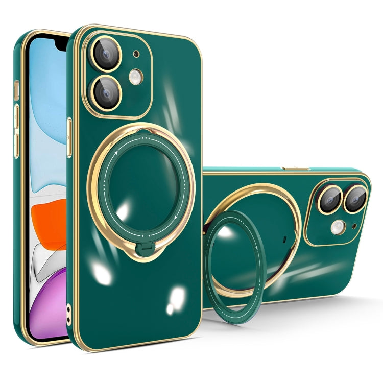 Multifunction Electroplating MagSafe Holder Phone Case, For iPhone 11, For iPhone 11 Pro, For iPhone XS / X, For iPhone XR