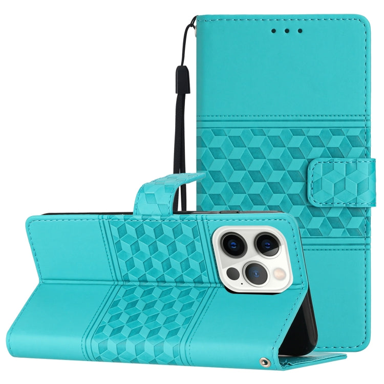 Diamond Embossed Skin Feel Leather Phone Case, For iPhone 16, For iPhone 15 Pro Max, For iPhone 15 Pro, For iPhone 15 Plus
