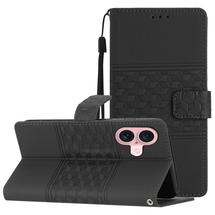 Diamond Embossed Skin Feel Leather Phone Case, For iPhone 16, For iPhone 15 Pro Max, For iPhone 15 Pro, For iPhone 15 Plus