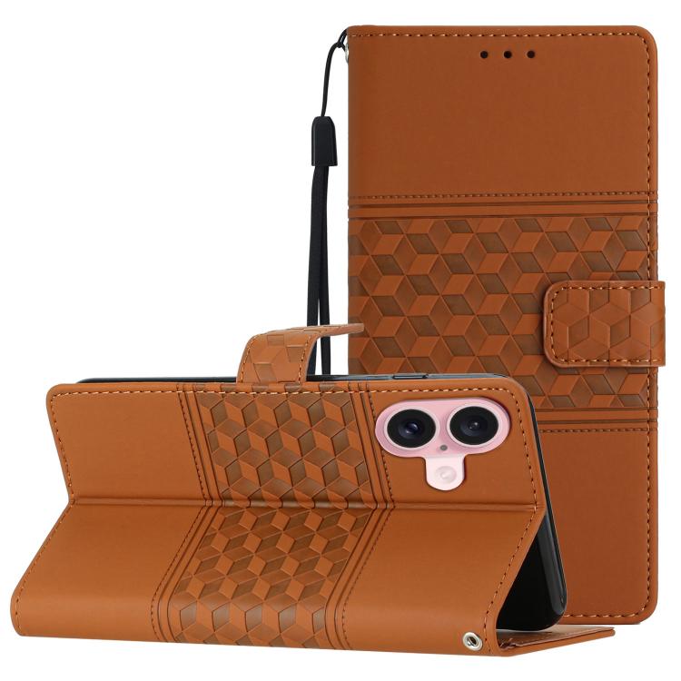 Diamond Embossed Skin Feel Leather Phone Case, For iPhone 17 Pro Max, For iPhone 17 Pro, For iPhone 17, For iPhone Air