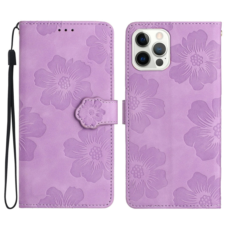Flower Embossing Pattern Leather Phone Case, For iPhone 16e, For iPhone 16 Pro Max, For iPhone 16 Pro, For iPhone 16 Plus
