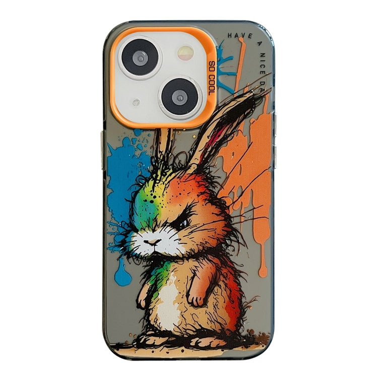 Animal Pattern Oil Painting Series PC + TPU Phone Case, For iPhone 14 Pro