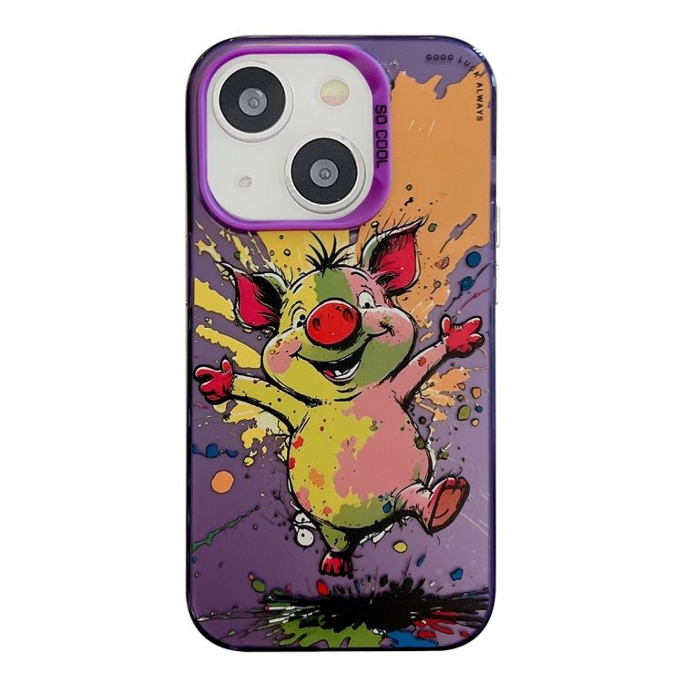 Animal Pattern Oil Painting Series PC + TPU Phone Case, For iPhone 14 Plus