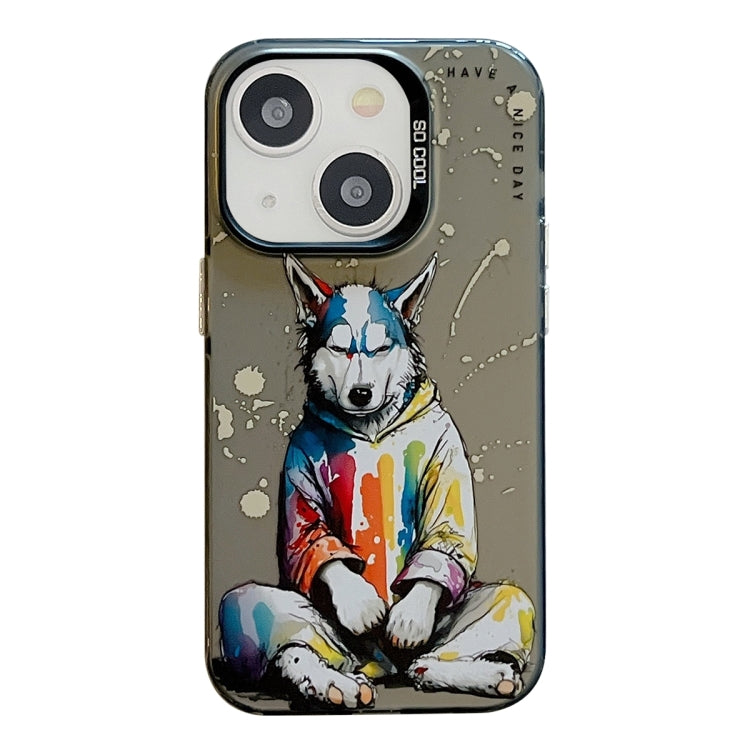 Animal Pattern Oil Painting Series PC + TPU Phone Case, For iPhone 14 Plus