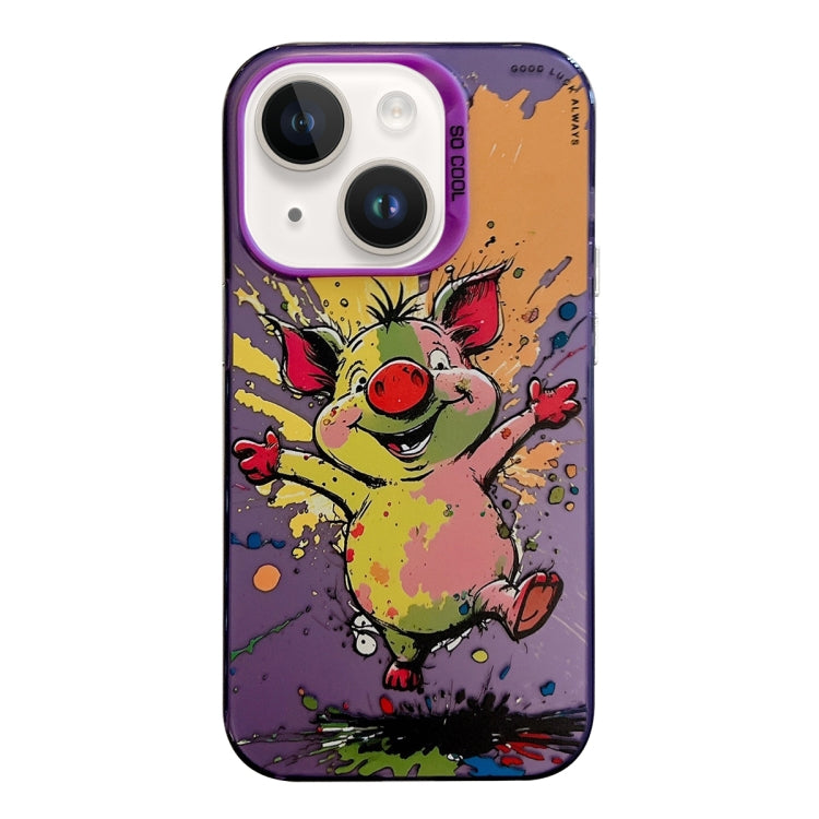 Animal Pattern Oil Painting Series PC + TPU Phone Case, For iPhone 13 Pro