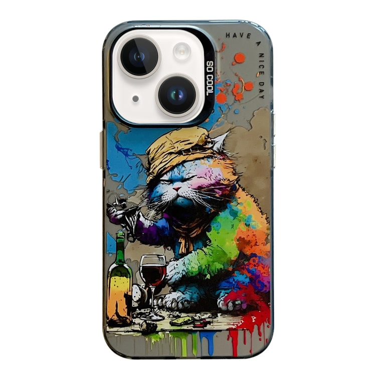 Animal Pattern Oil Painting Series PC + TPU Phone Case, For iPhone 13 Pro