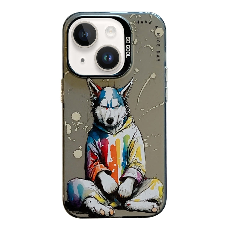 Animal Pattern Oil Painting Series PC + TPU Phone Case, For iPhone 13 Pro