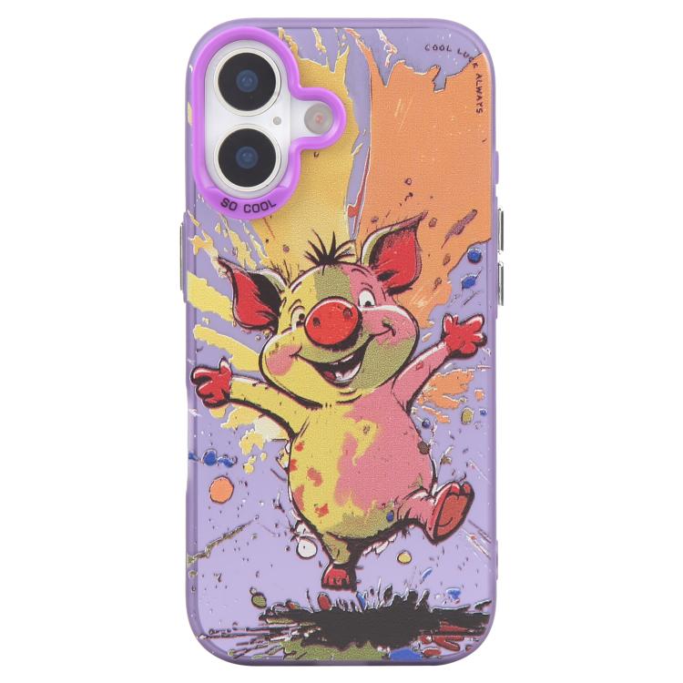 Animal Pattern Oil Painting Series PC + TPU Phone Case, For iPhone 15 Pro Max