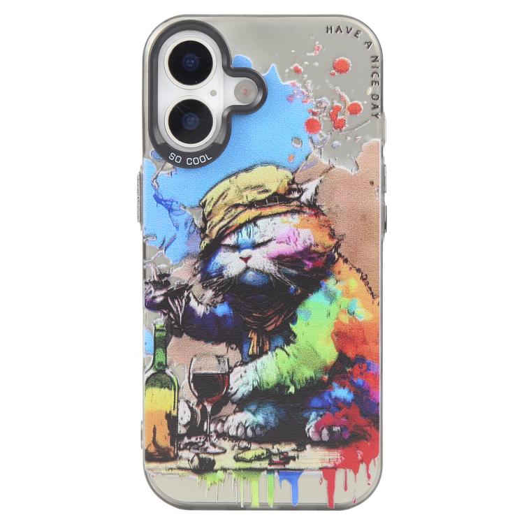 Animal Pattern Oil Painting Series PC + TPU Phone Case, For iPhone 15 Pro Max