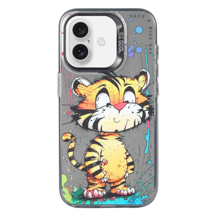 Animal Pattern Oil Painting Series PC + TPU Phone Case, For iPhone 16 Pro Max