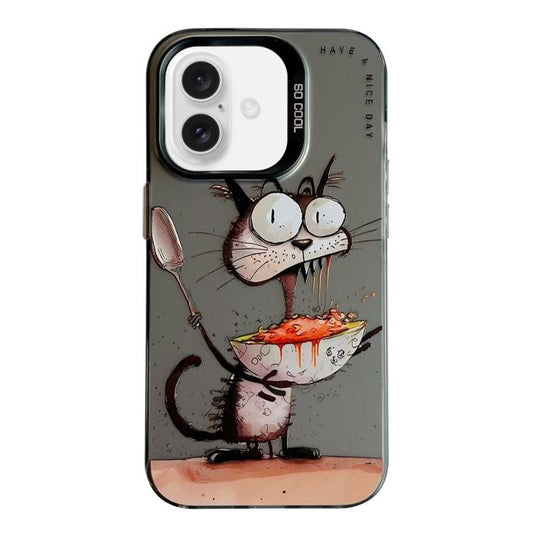 Animal Pattern Oil Painting Series PC + TPU Phone Case, For iPhone 16 Pro Max