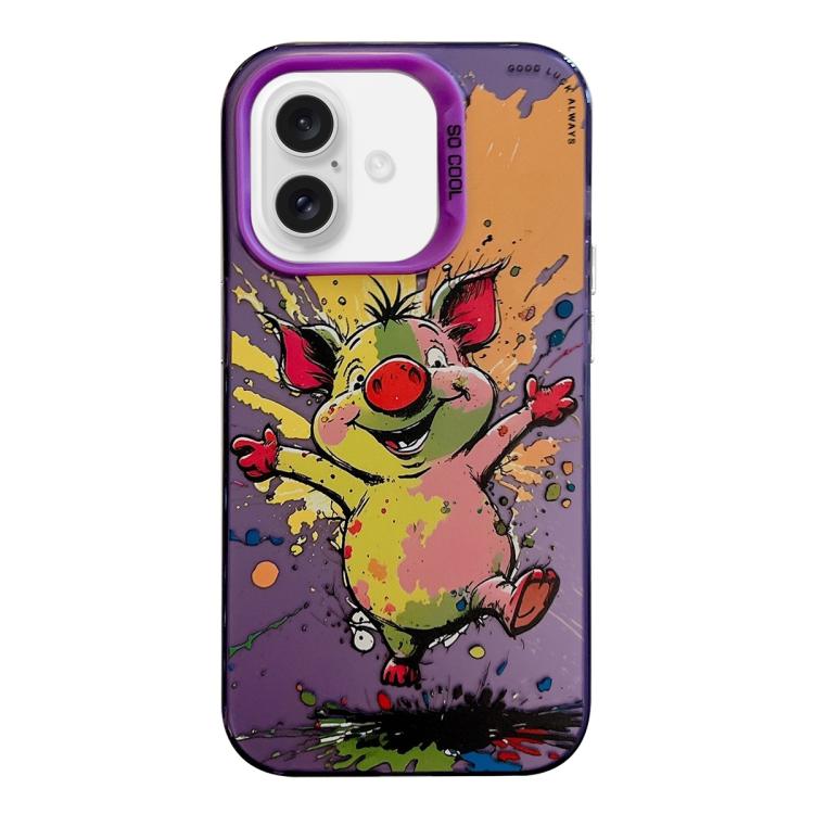 Animal Pattern Oil Painting Series PC + TPU Phone Case, For iPhone 16 Pro Max