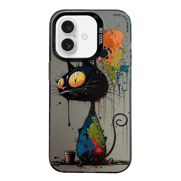 Animal Pattern Oil Painting Series PC + TPU Phone Case, For iPhone 16 Pro Max
